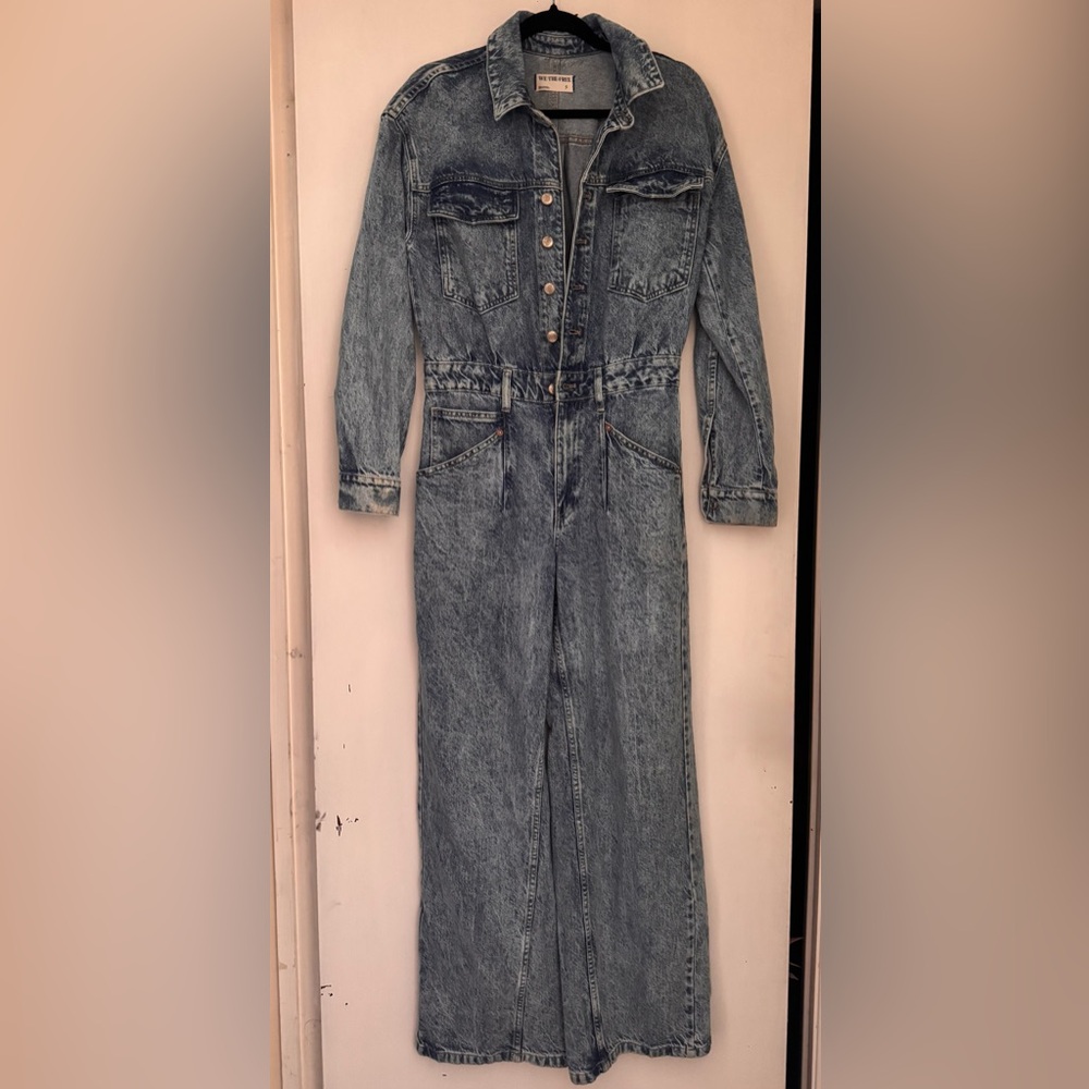 We The Free Carpe Diem Long Sleeve Denim Jumpsuit